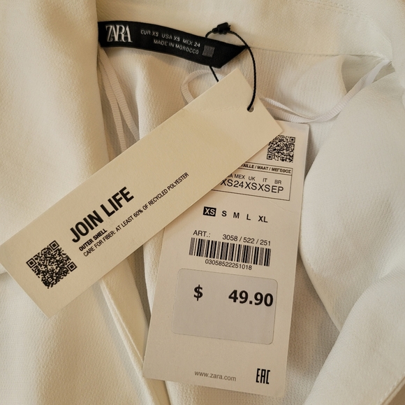 ZARA short wrap front dress - oyster color - Picture 2 of 6